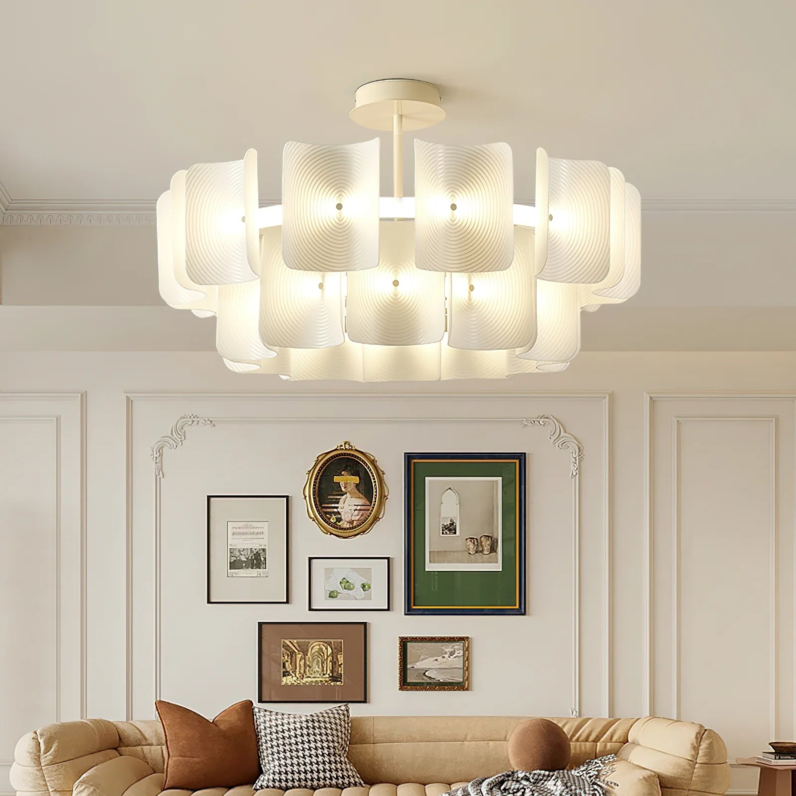 Hakka Fingerprint Glass Chandelier