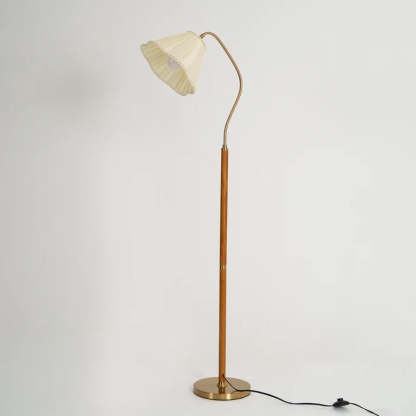 Hakka Fabric Brass Floor Lamp