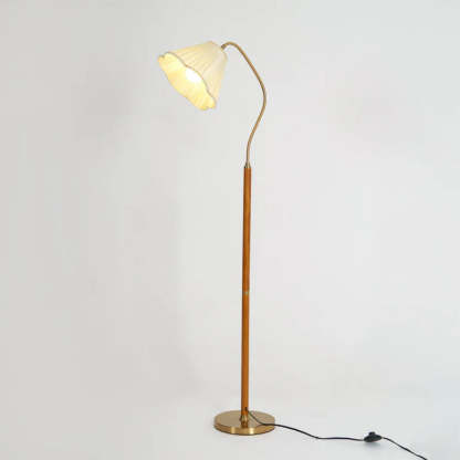 Hakka Fabric Brass Floor Lamp
