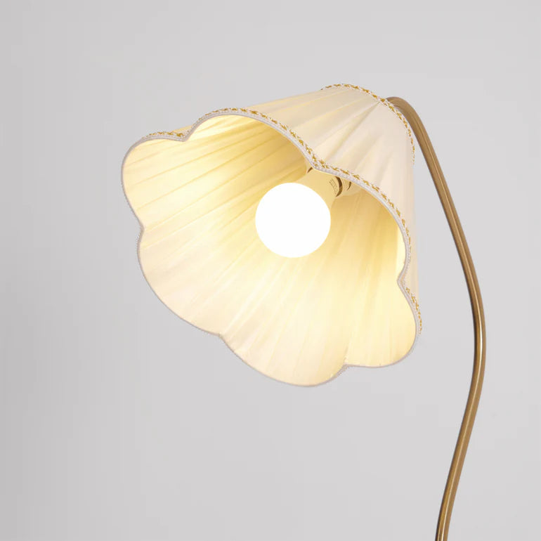 Hakka Fabric Brass Floor Lamp
