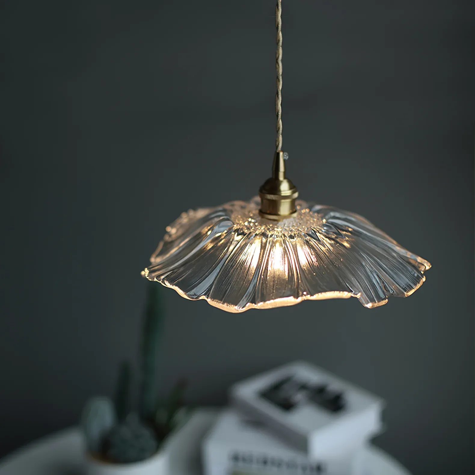 Carins Modern Flower Glass Hanging Pendant Light Dining Room