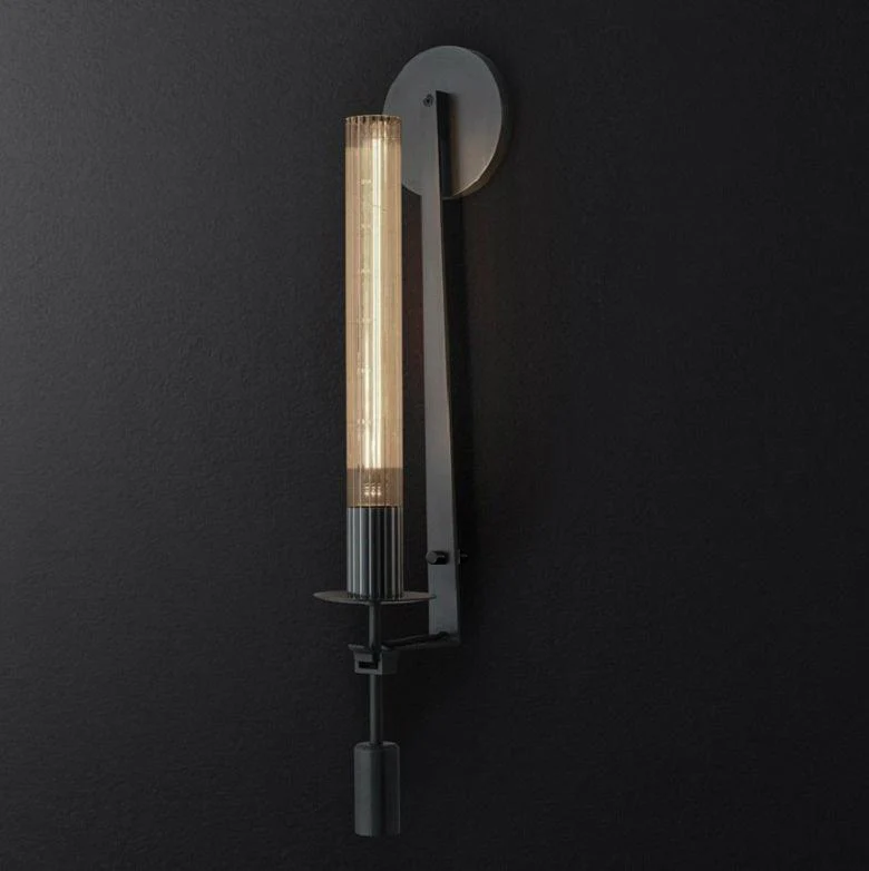 Alessio Minimalism Brass Metal Glass Wall Lamp Bedroom Living Room
