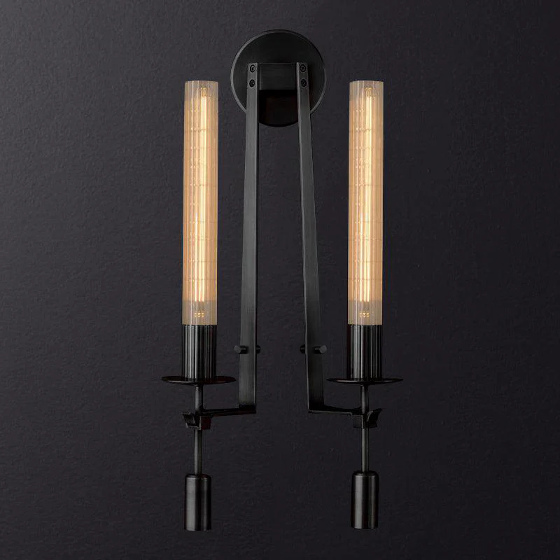 Alessio Minimalism Brass Metal Glass Wall Lamp Bedroom Living Room