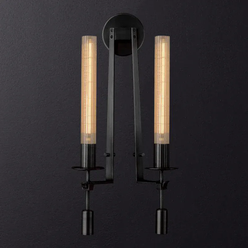Alessio Minimalism Brass Metal Glass Wall Lamp Bedroom Living Room