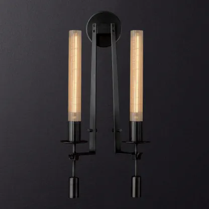 Alessio Minimalism Brass Metal Glass Wall Lamp Bedroom Living Room
