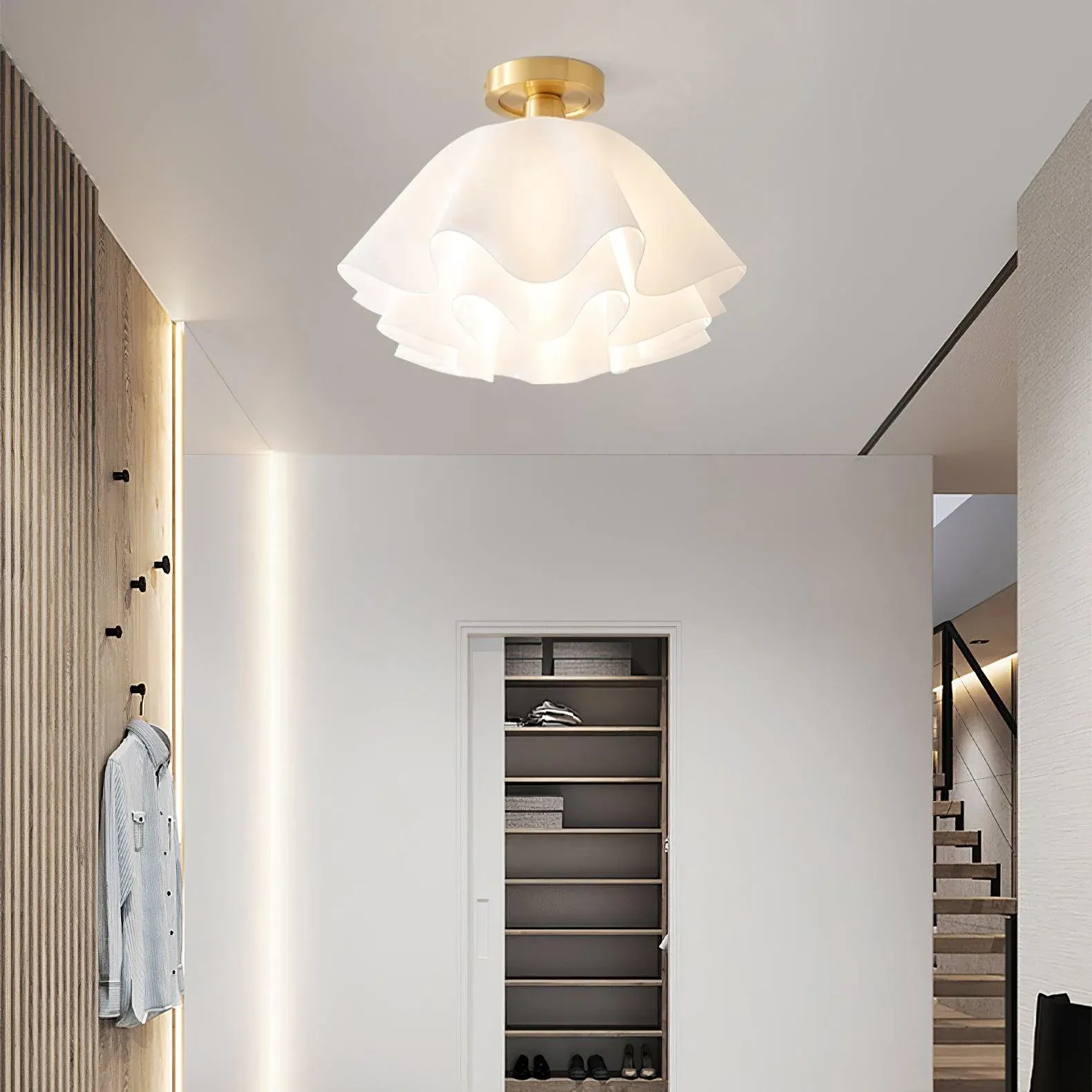 Carins Modern Unusual LED Ceiling Light Brass Plastic Bathrooms