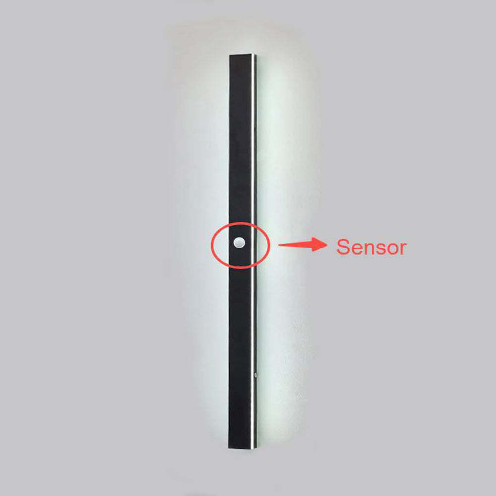 Edge Minimalista Lineal Metal Acrílico Aplique de Pared Exterior Negro