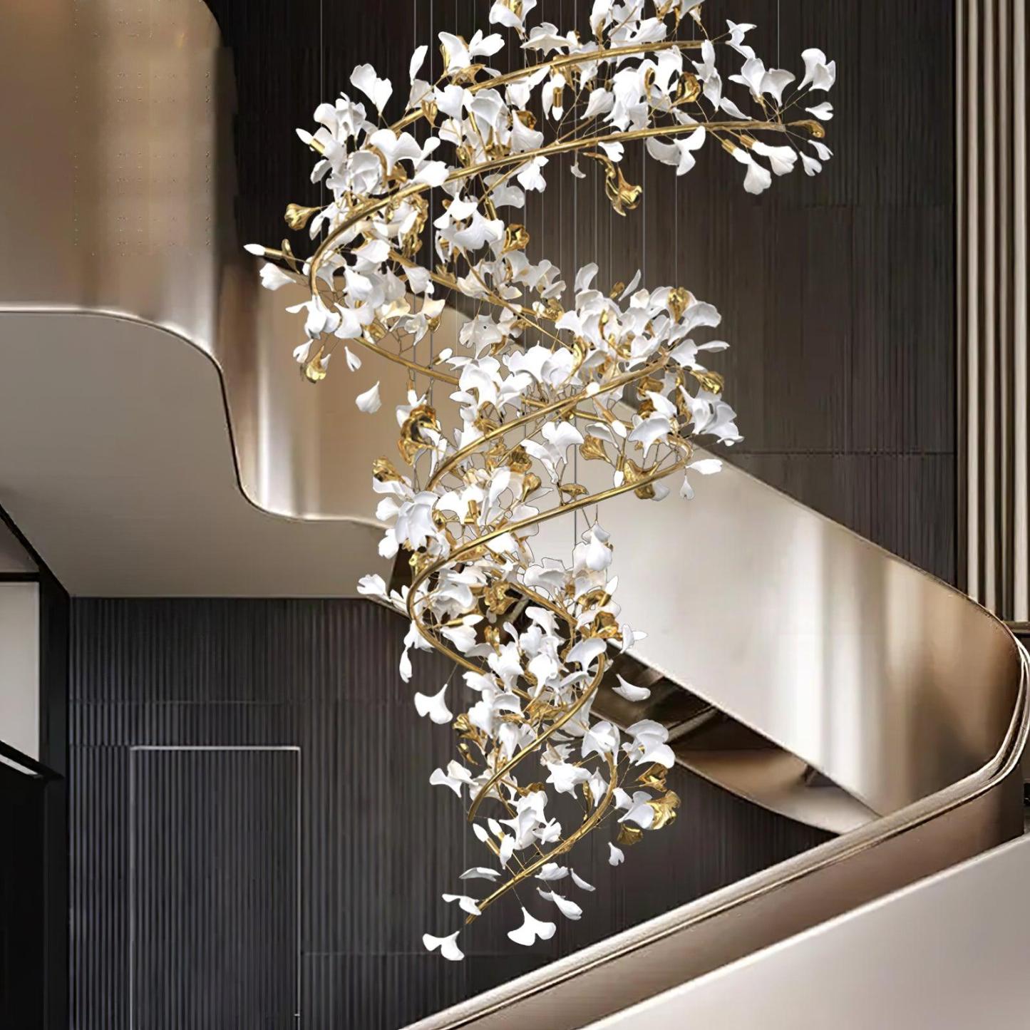 Olivia AntGlo Araña de Escalera Moderna Dorada Metal/Cerámica
