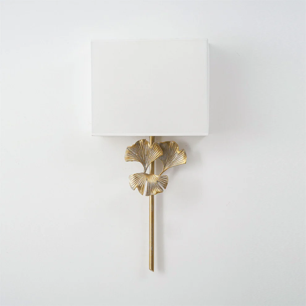 Alessio Vintage Classical Gingko Brass Wall Light Bedroom Living Room