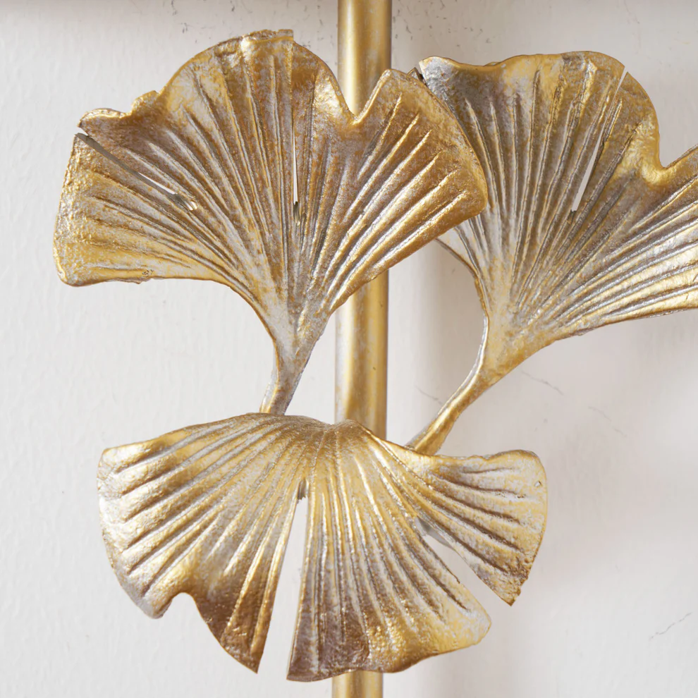 Alessio Vintage Classical Gingko Brass Wall Light Bedroom Living Room