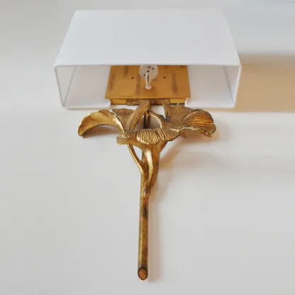 Alessio Vintage Classical Gingko Brass Wall Light Bedroom Living Room