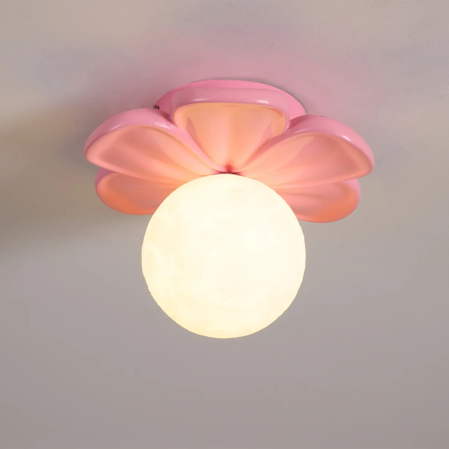 Carins Resin Pink Beige Flower Ceiling Lamp Dining Room Bedroom