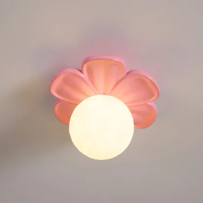 Carins Resin Pink Beige Flower Ceiling Lamp Dining Room Bedroom