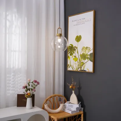 Hailie Modern Round Glass Pendant Light Bedroom Hallway Living Room