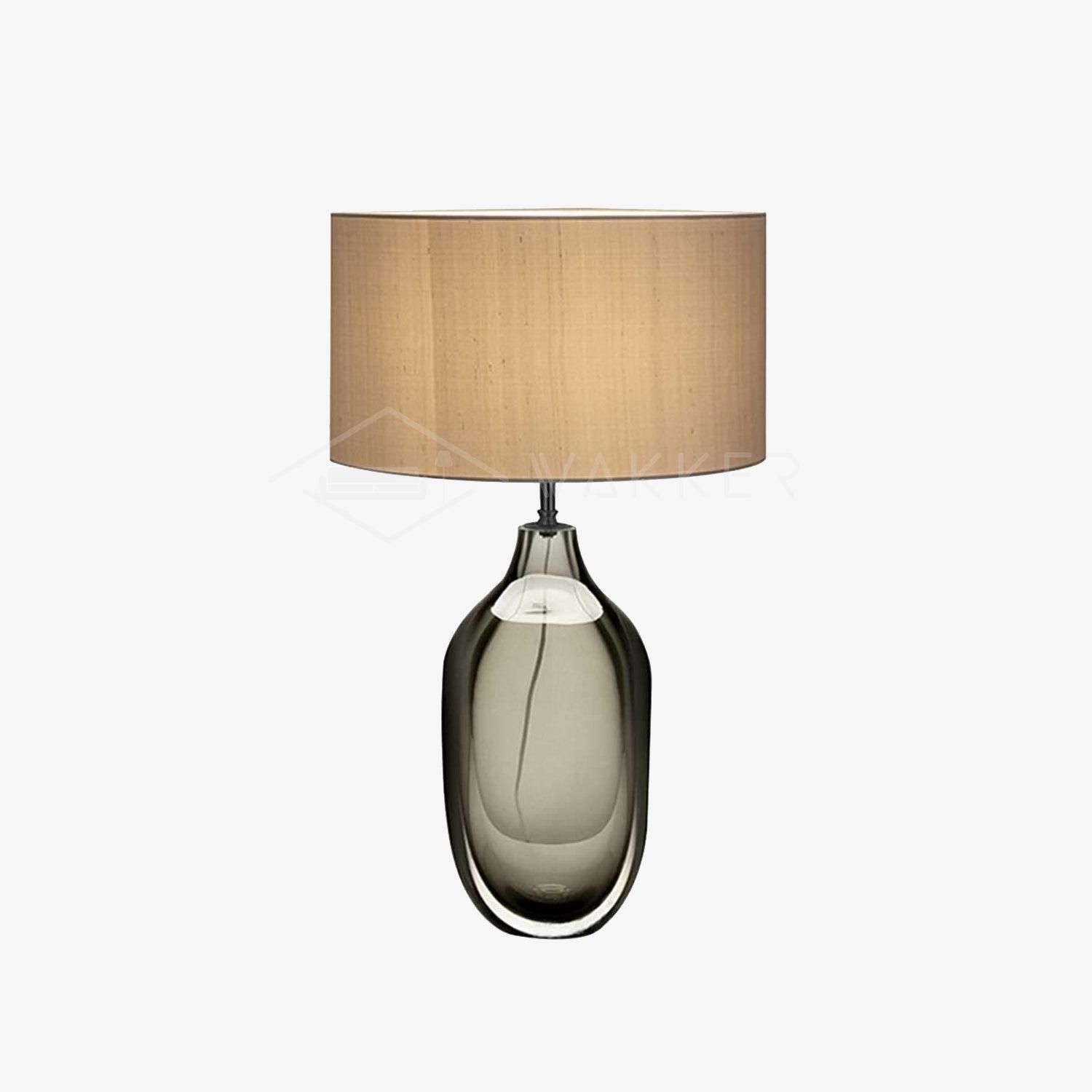 Hakka Linen Shade Glass Table Lamp