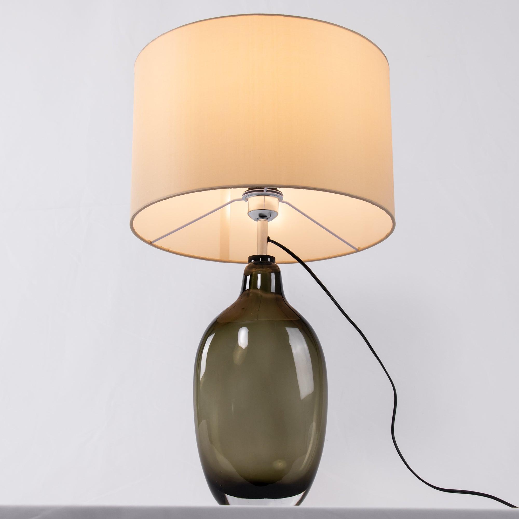 Hakka Linen Shade Glass Table Lamp