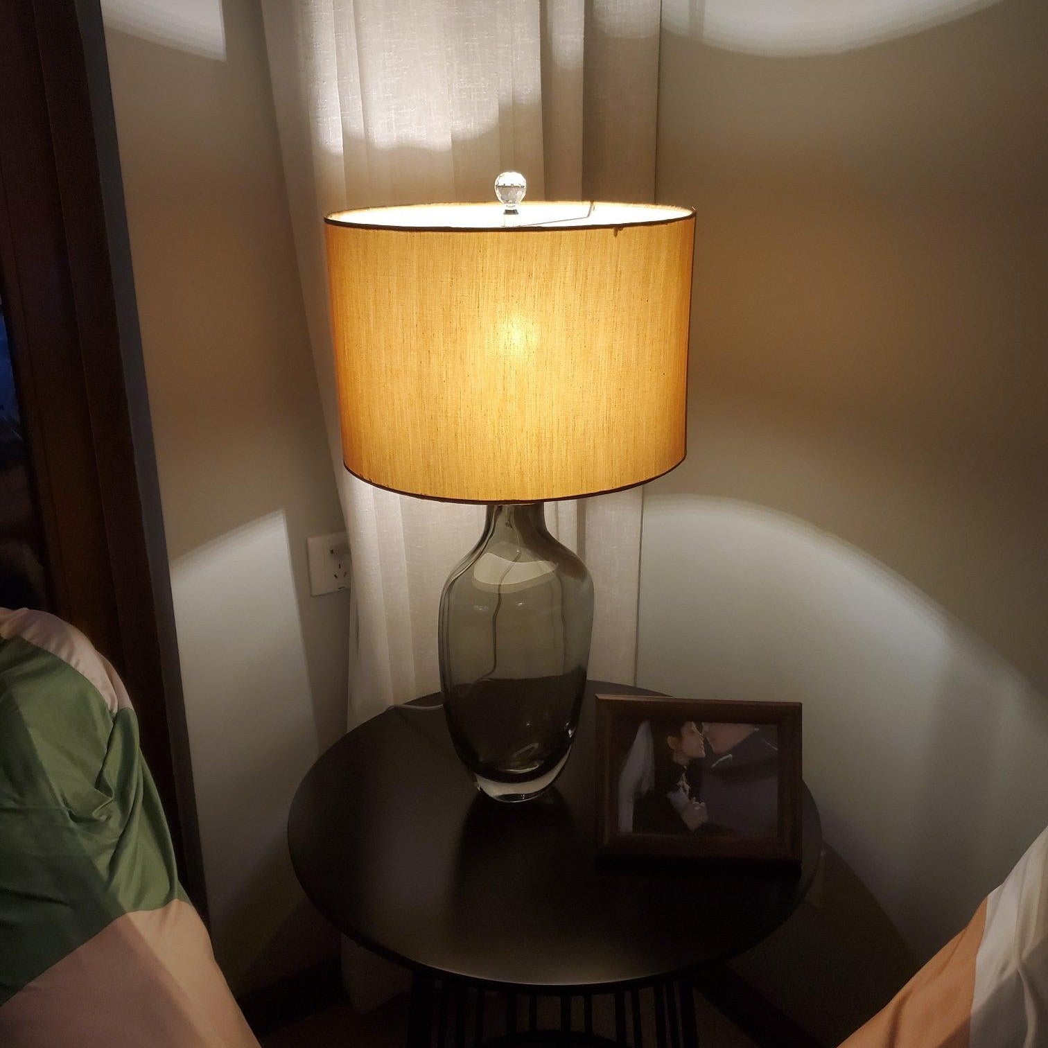 Hakka Linen Shade Glass Table Lamp