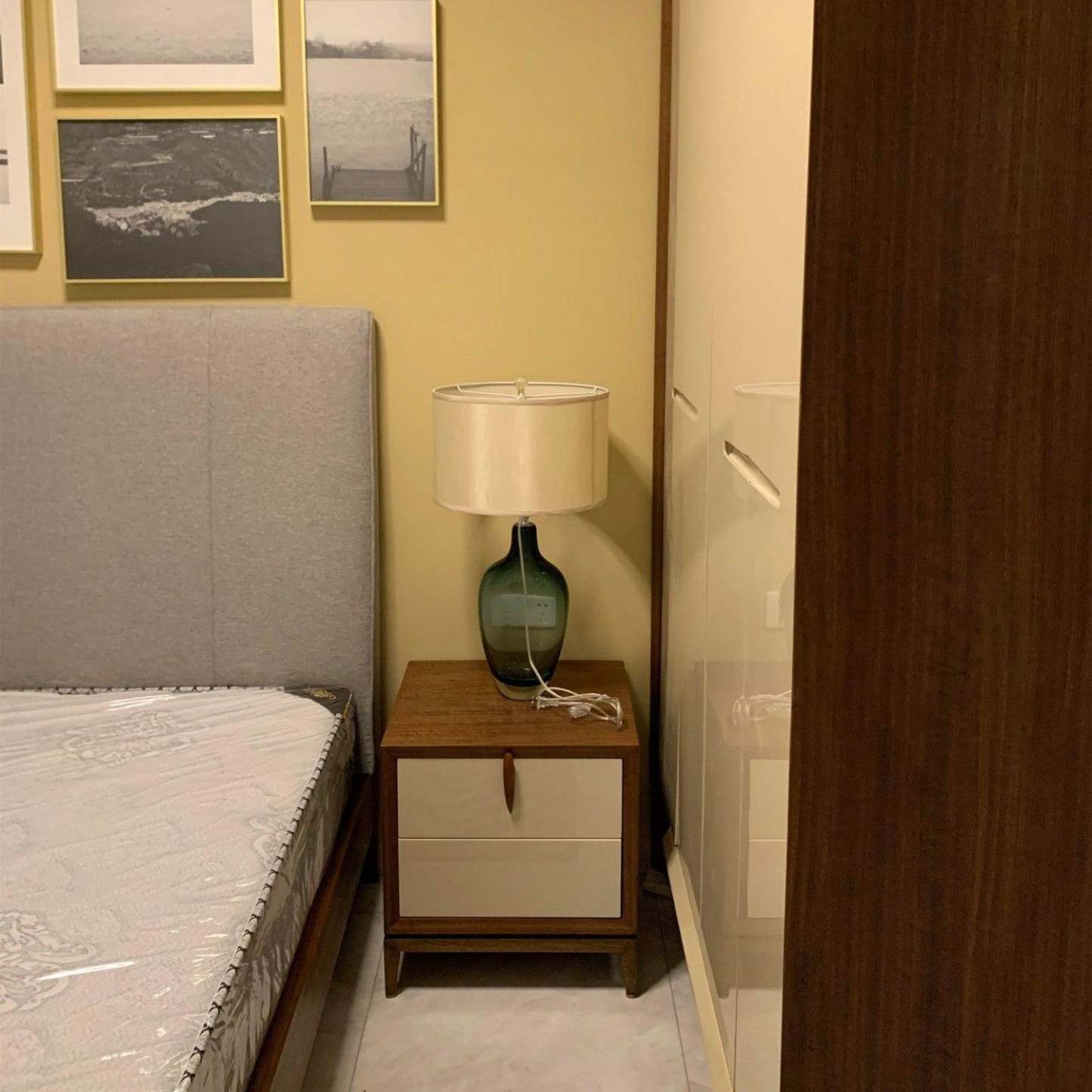 Hakka Linen Shade Glass Table Lamp