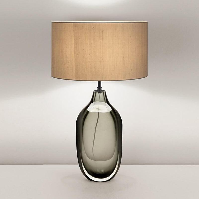 Hakka Linen Shade Glass Table Lamp