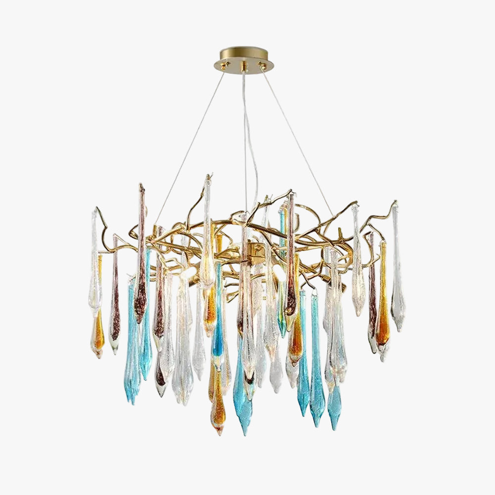 Verona Glass Teardrop Branch Chandelier