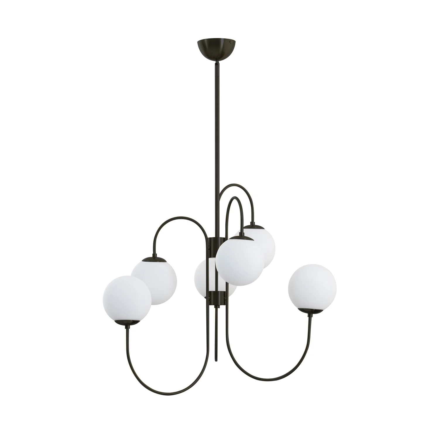 Alessio Vintage Metal Glass Gold Black Pendant Light Bedroom Living Room