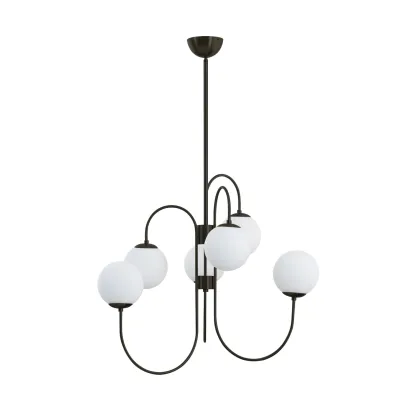 Alessio Vintage Metal Glass Gold Black Pendant Light Bedroom Living Room