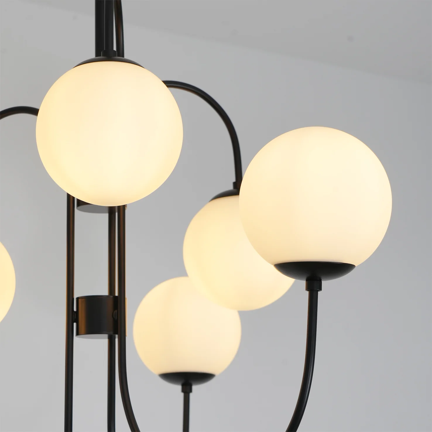 Alessio Vintage Metal Glass Gold Black Pendant Light Bedroom Living Room