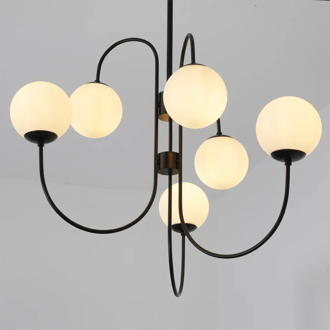 Alessio Vintage Metal Glass Gold Black Pendant Light Bedroom Living Room