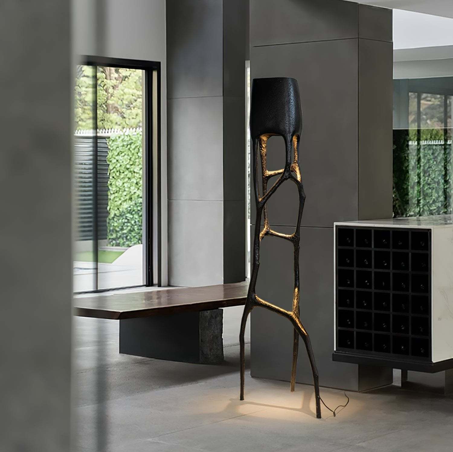 Retro Sculpted Metal Floor Lamp
