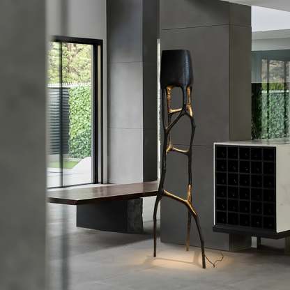 Retro Sculpted Metal Floor Lamp