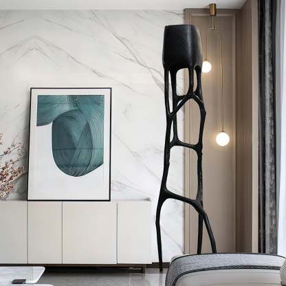 Retro Sculpted Metal Floor Lamp
