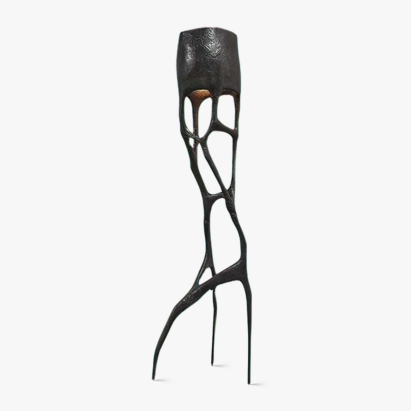 Retro Sculpted Metal Floor Lamp