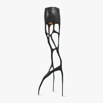Retro Sculpted Metal Floor Lamp