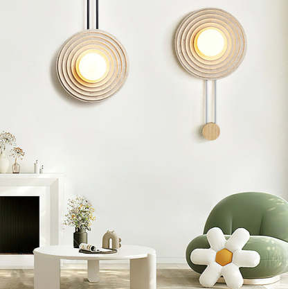 Dune Layered Travertine Wood Wall Light Beige