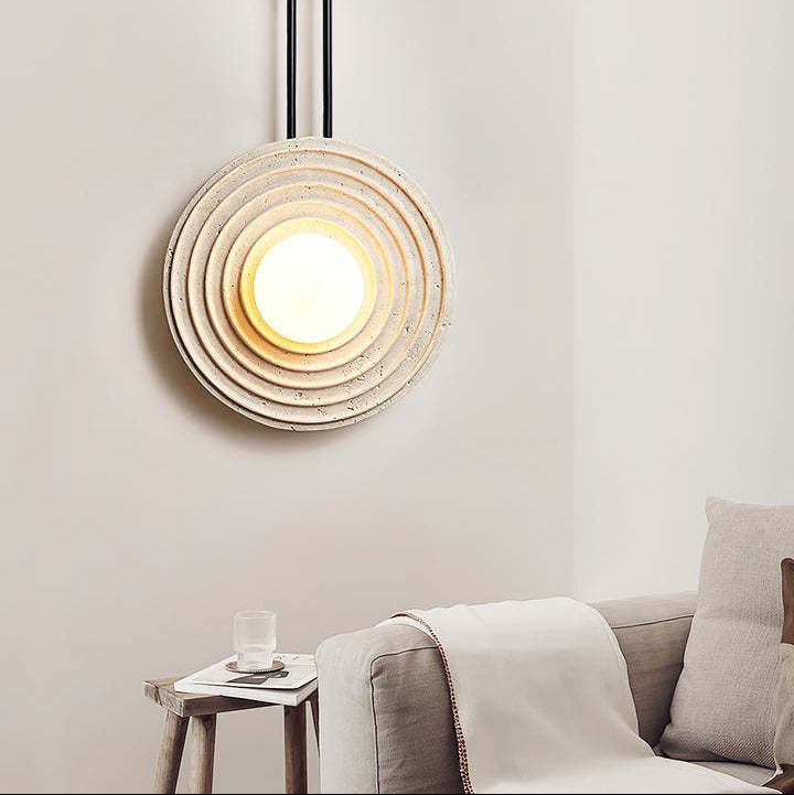 Dune Layered Travertine Wood Wall Light Beige
