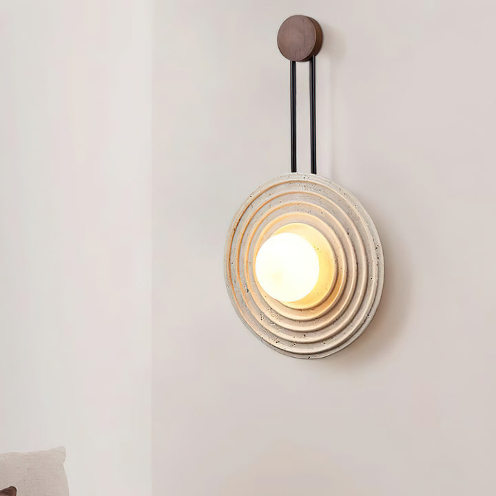 Dune Layered Travertine Wood Wall Light Beige