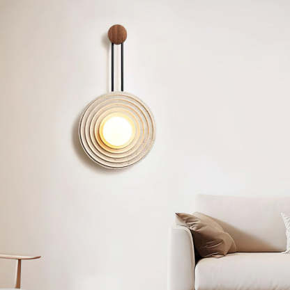 Dune Layered Travertine Wood Wall Light Beige