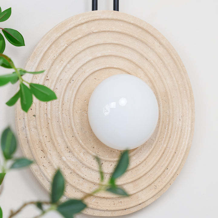 Dune Layered Travertine Wood Wall Light Beige