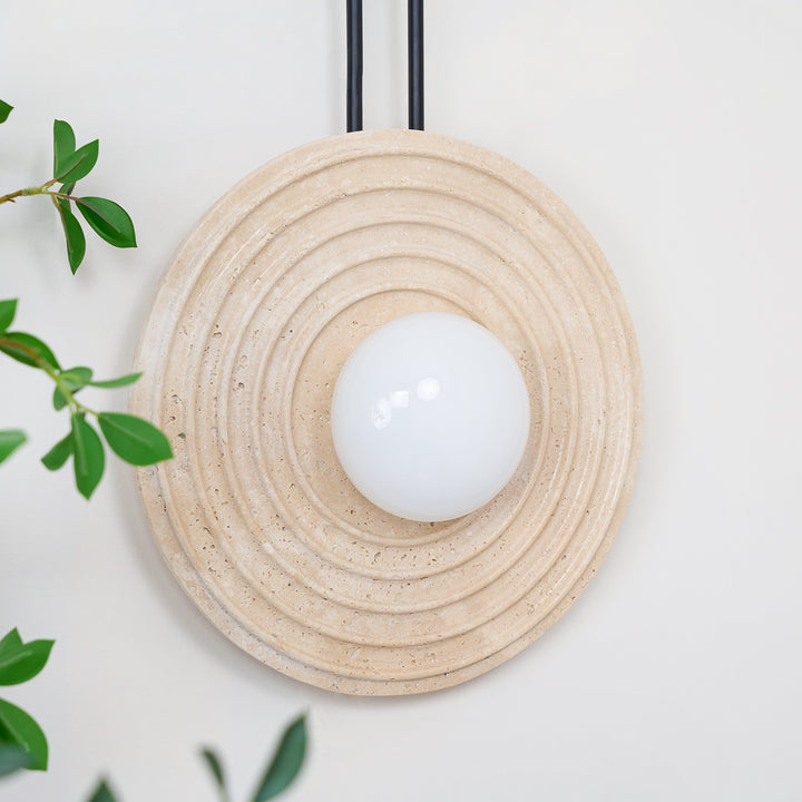 Dune Layered Travertine Wood Wall Light Beige