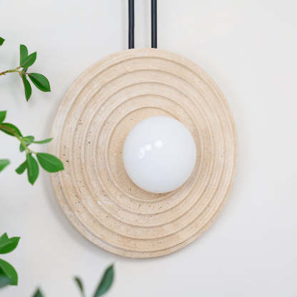 Dune Layered Travertine Wood Wall Light Beige