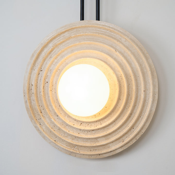 Dune Layered Travertine Wood Wall Light Beige