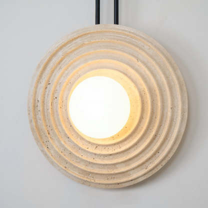 Dune Layered Travertine Wood Wall Light Beige