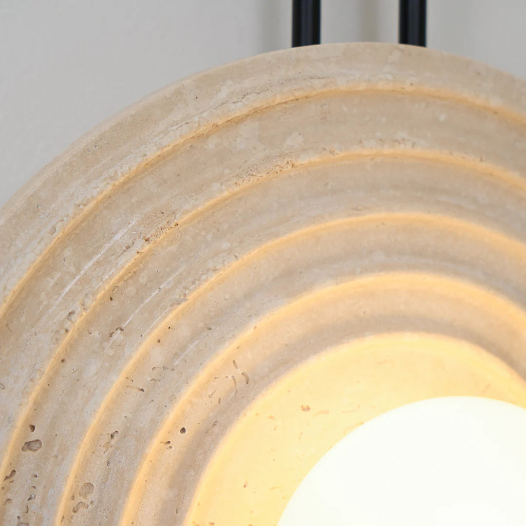 Dune Layered Travertine Wood Wall Light Beige