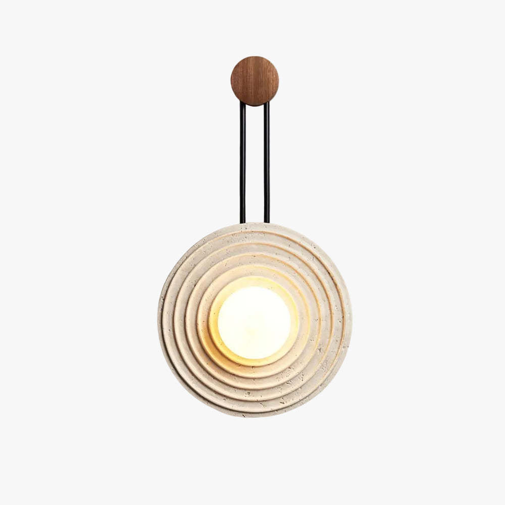 Dune Layered Travertine Wood Wall Light Beige