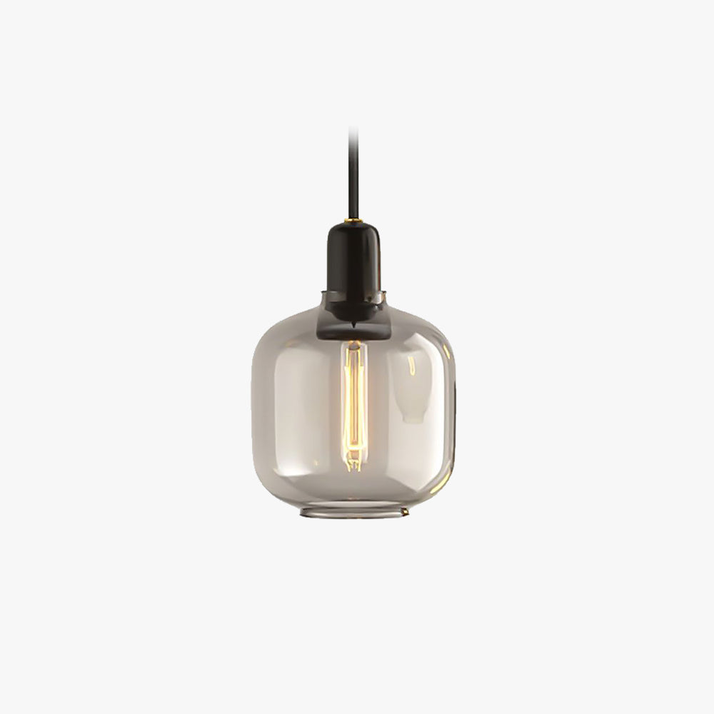 Hailie Diseñador Cilindro LED Lámpara Colgante Ámbar/Gris Ahumado Sala de Estar Mármol/Vidrio