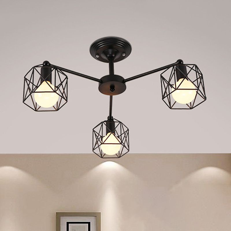 Herbert Moderna Lámpara de techo LED Negra para Dormitorio Sala de estar Metal
