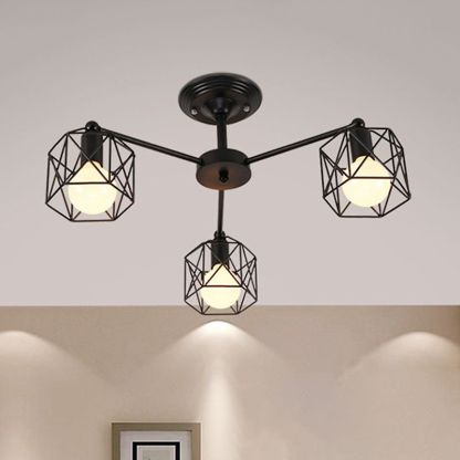 Herbert Moderna Lámpara de techo LED Negra para Dormitorio Sala de estar Metal