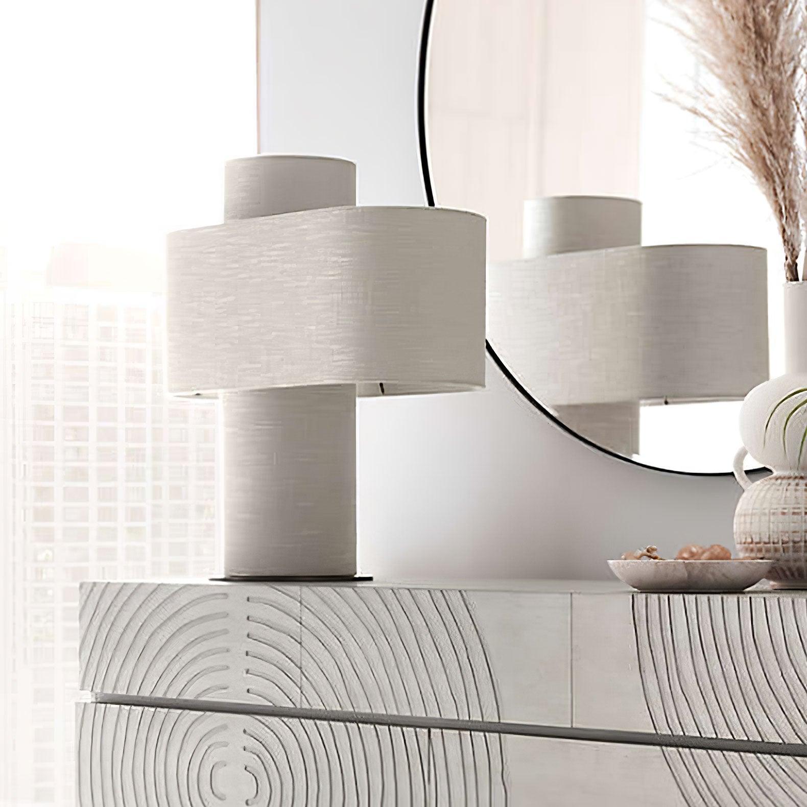 Hakka Fabric Beige Table Lamp