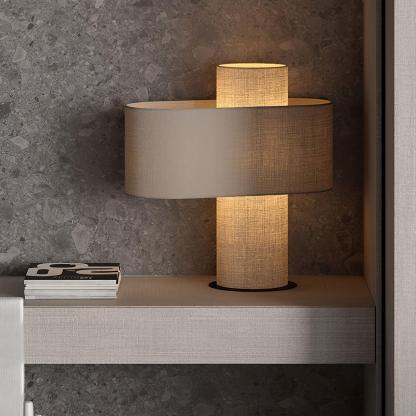 Hakka Fabric Beige Table Lamp