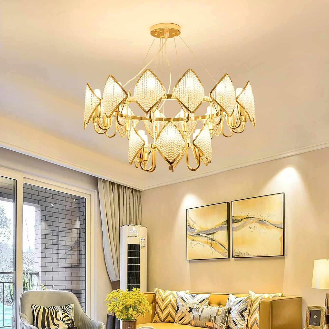 Muse Crystal Leaf Chandelier